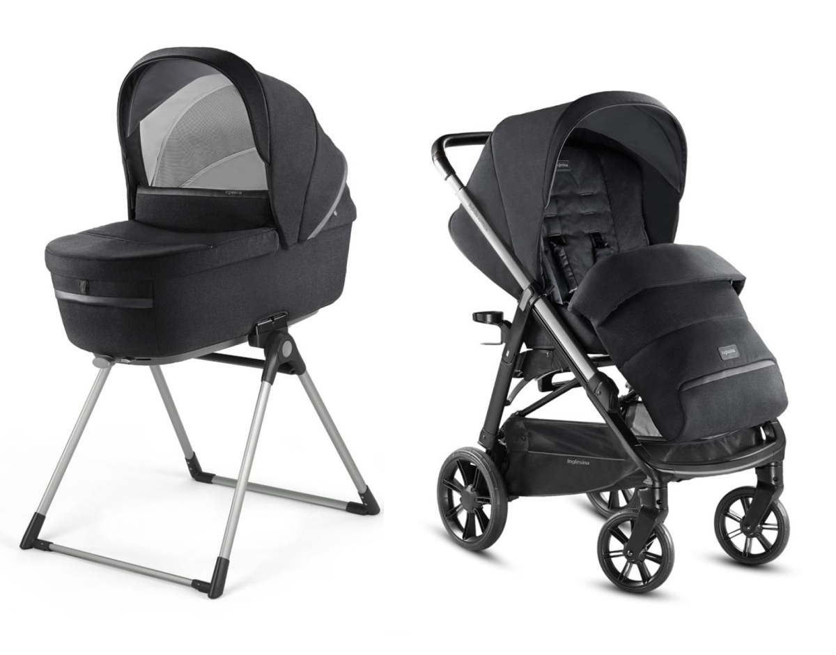 Коляска 2 в 1 Inglesina Aptica  с подставкой под люльку Stand Up, Mystic Black