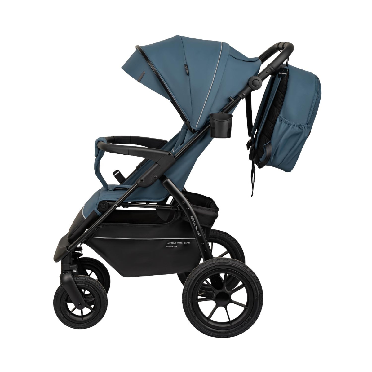 Коляска прогулочная Indigo EPICA XL AIR с сумкой синий