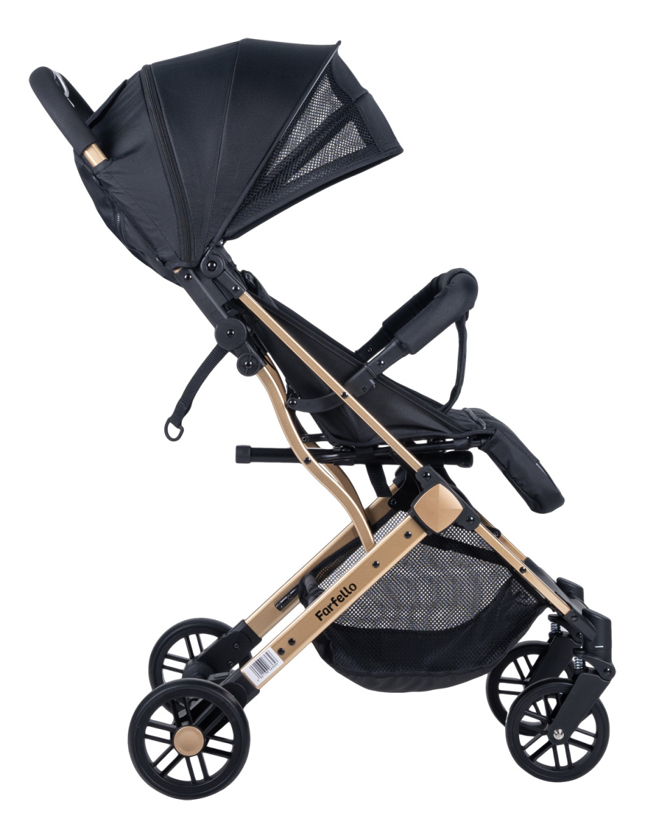 Коляска детская прогулочная Farfello Comfy Go (Golden black/ золотой черный (золото) CG-99)
