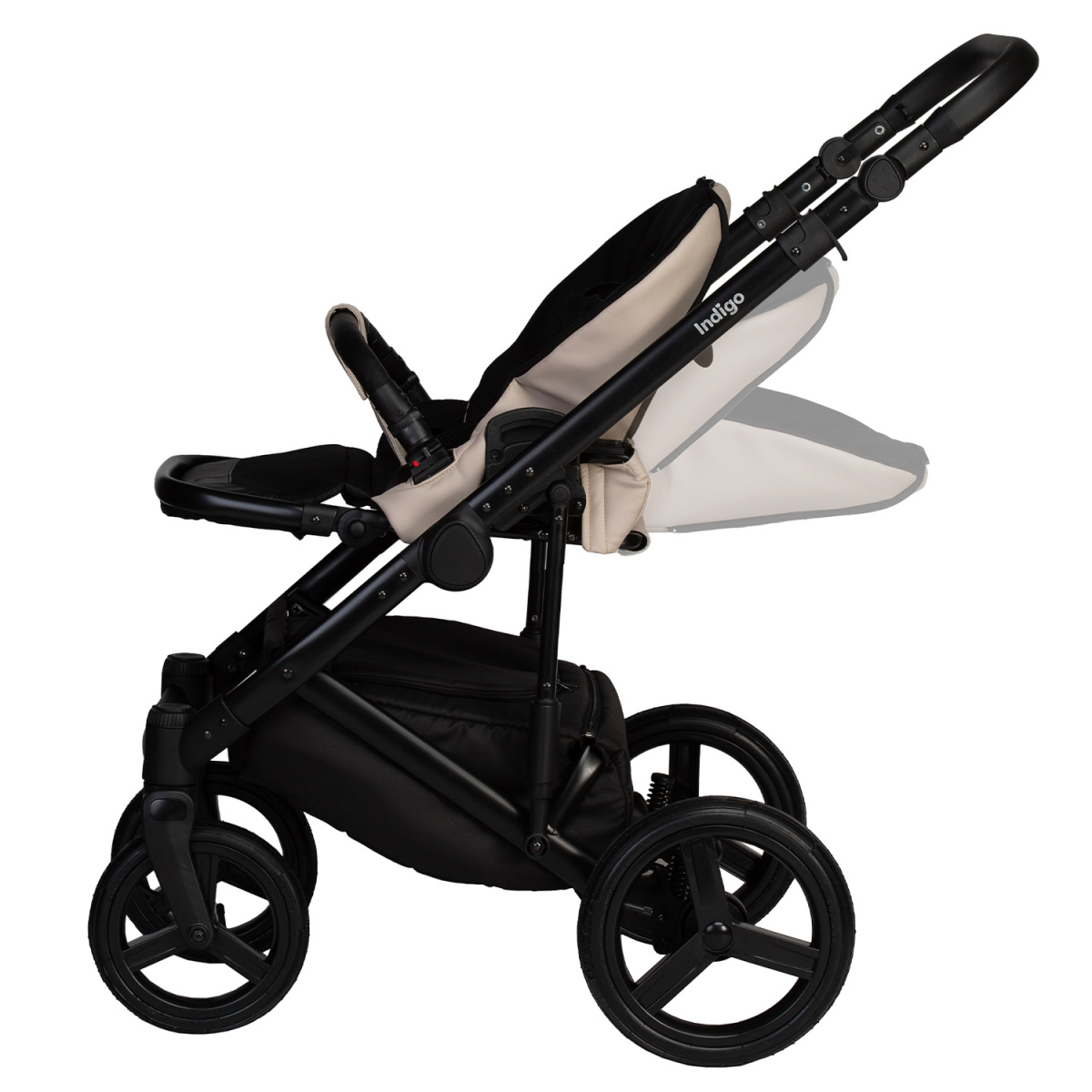 Коляска 2в1 Indigo LAMAR - La 02 (св.бежевая кожа)