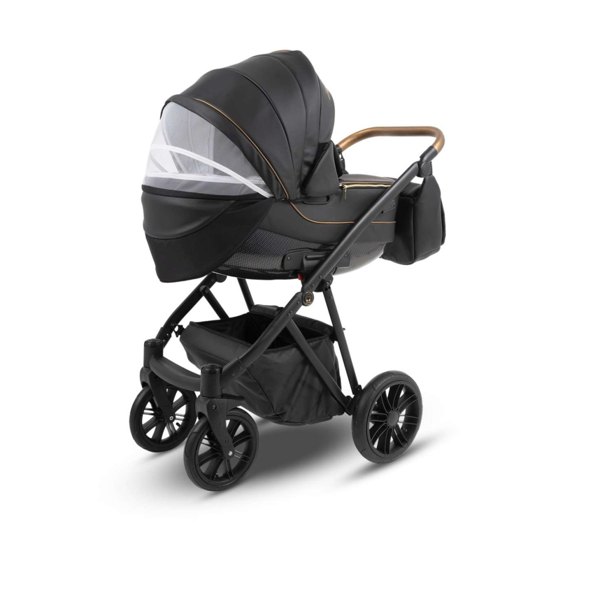 Коляска Camarelo Zeo 2 в 1 экокожа черный