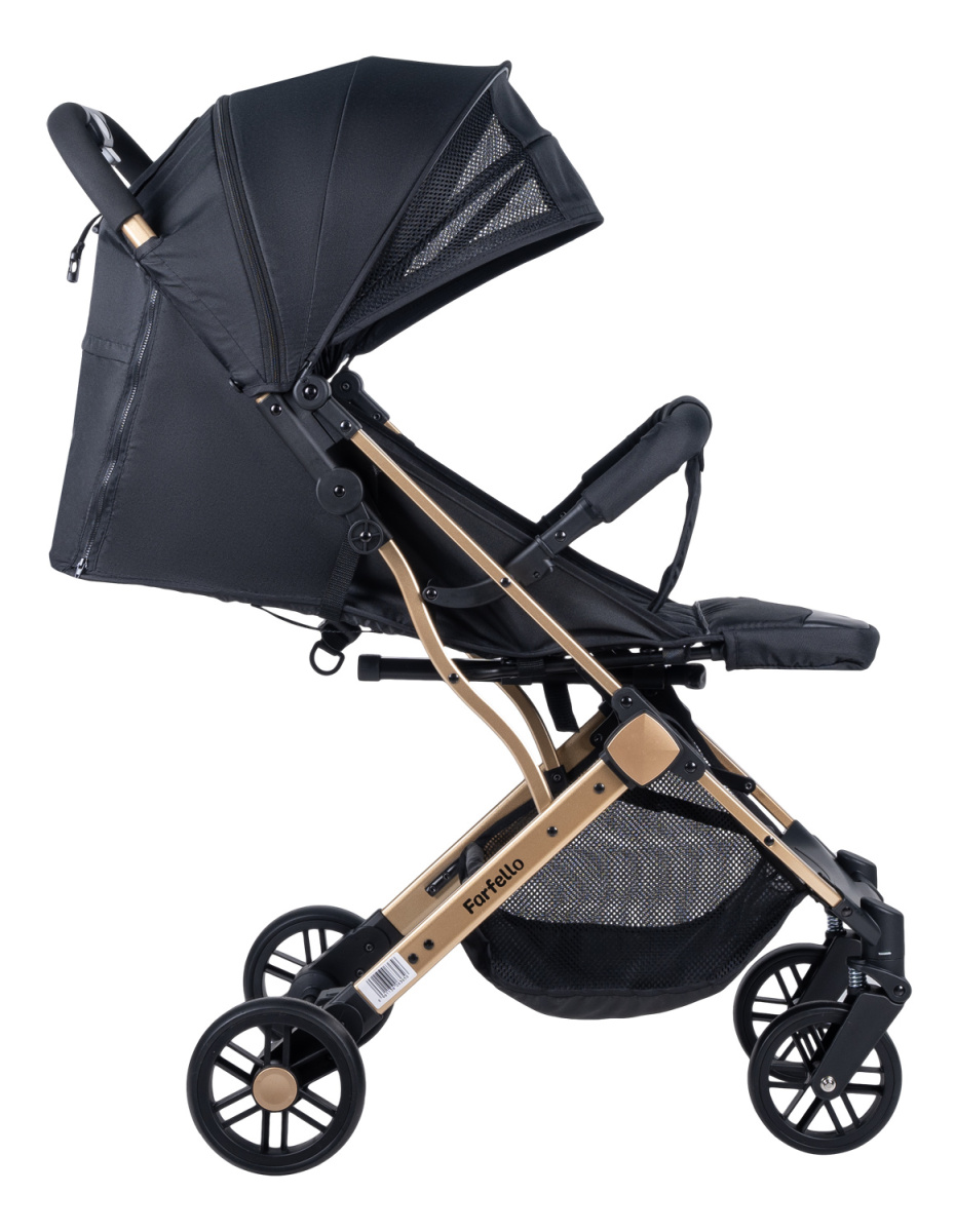 Коляска детская прогулочная Farfello Comfy Go (Golden black/ золотой черный (золото) CG-99)