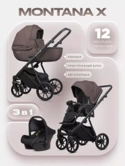 Коляска 3 в 1 Riko Basic Montana X 01 коричневый