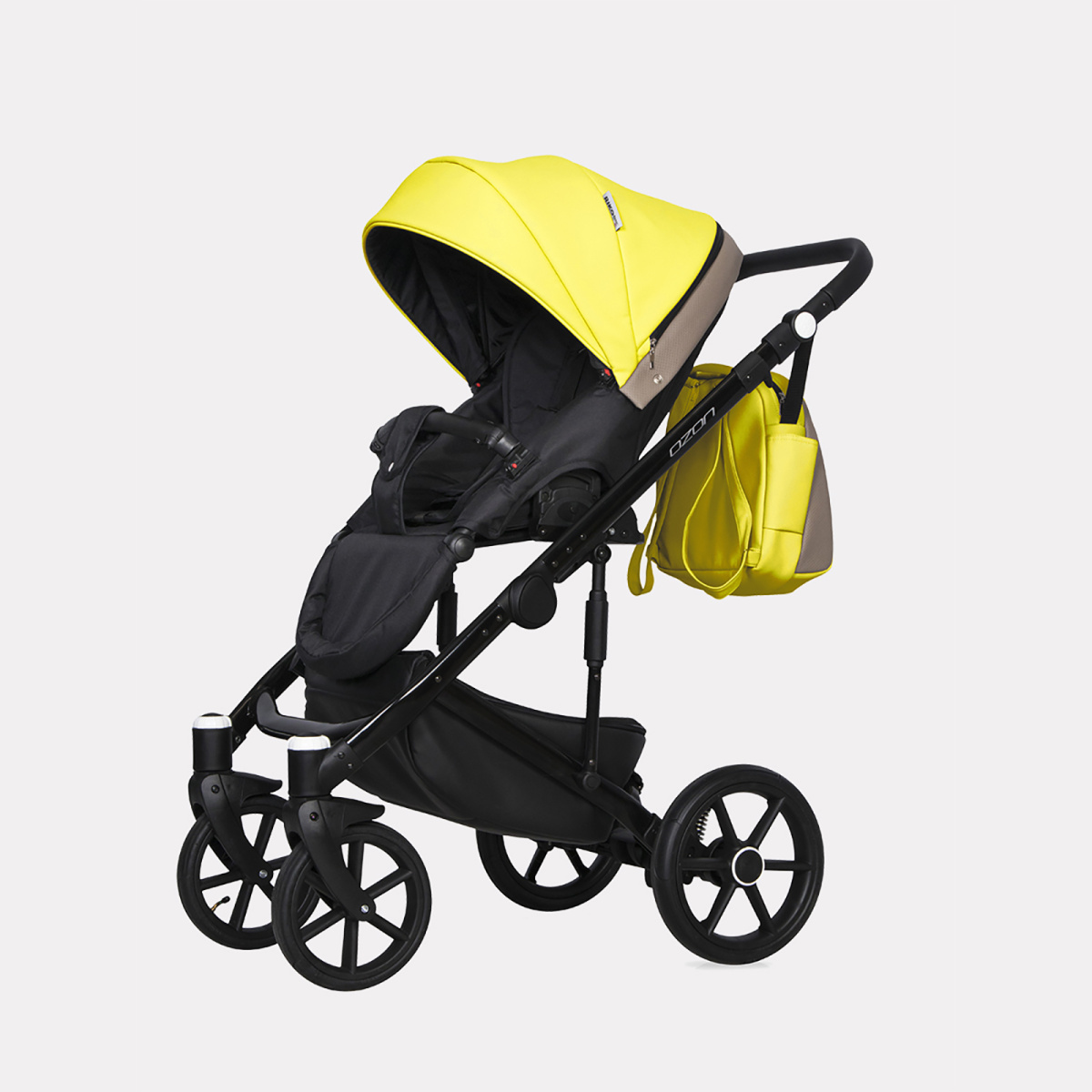 Коляска 2 в 1 Riko Basic Ozon Ecco 26, лимонный-бежевый