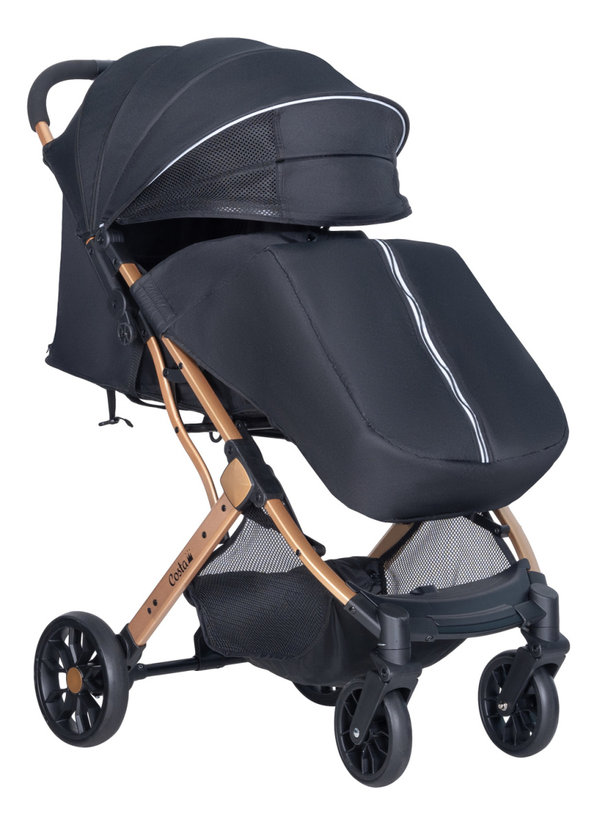 Коляска детская прогулочная Farfello COSTA Linda Gold (black/ черный L-2)