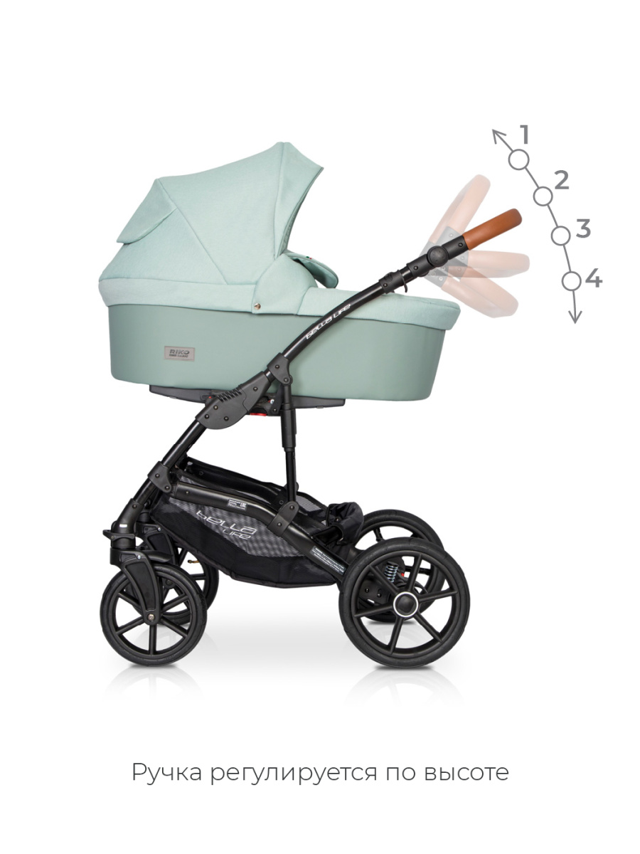 Коляска 3 в 1 Riko Basic Bella Life 02 Basil зеленый
