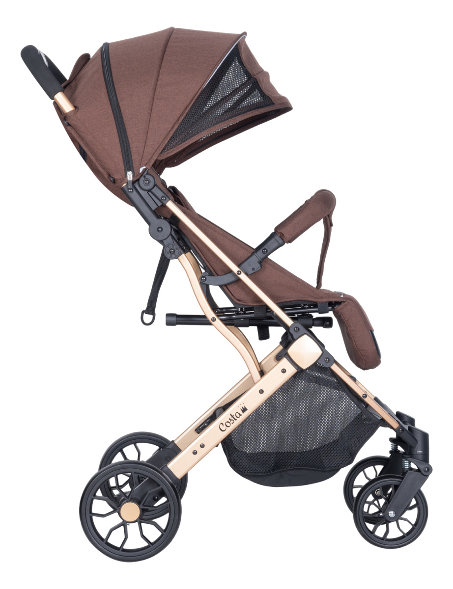 Коляска детская прогулочная Farfello COSTA Linda Gold (chocolate/ шоколадный L-3)