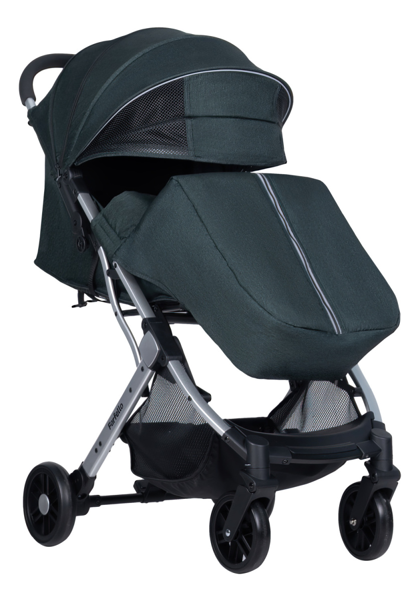 Коляска детская прогулочная Farfello Comfy Go (Emerald green/ зеленый (серебро) CG-17)