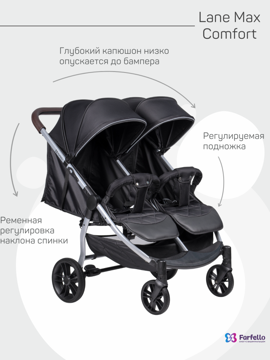 Коляска farfello прогулочная отзывы. Farfello Lane Max Comfort. Ceety Comfort черный. Фарфелло Лене Макс комфорт коляска для двойни.