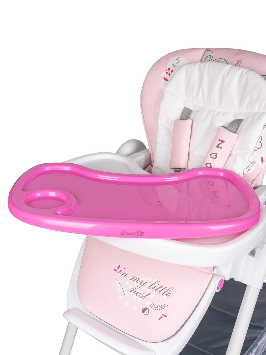Стульчик для кормления Sevillababy Zoo Pink, розовый, зайчик