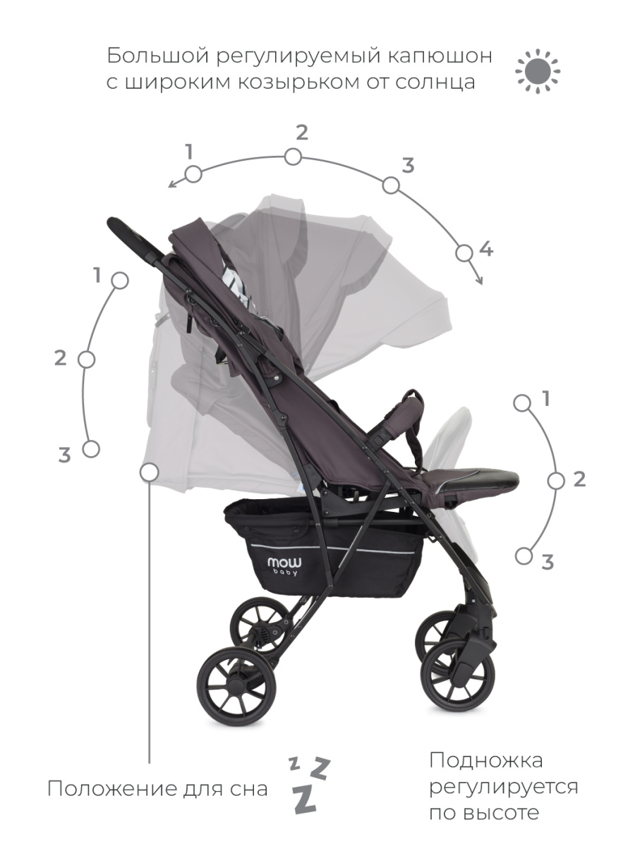 Коляска прогулочная Mowbaby Fast RA081 Rose. Цвет: Розовый