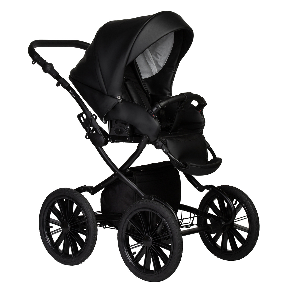 Коляска 2 в 1 Indigo MIO ECO Plus 14 - 01 (черная кожа)