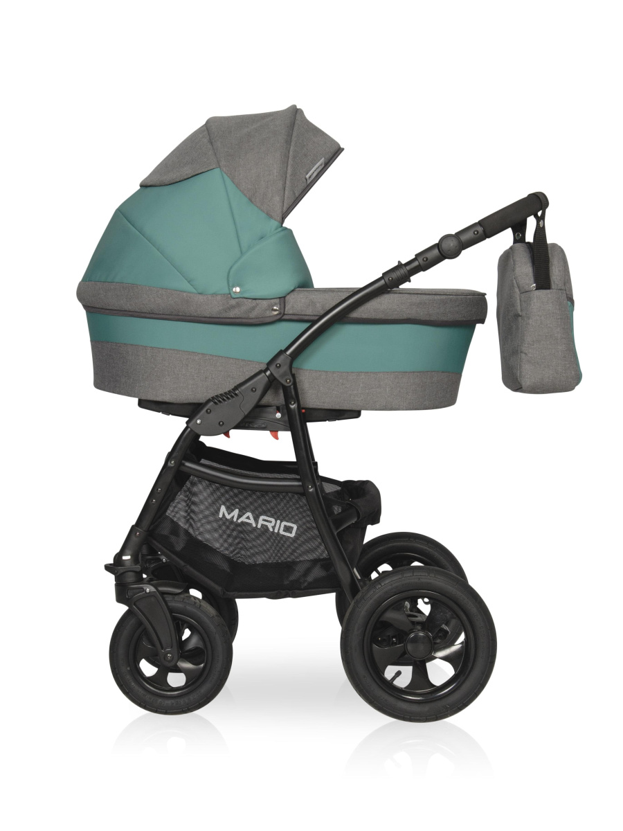 Коляска 2 в 1 Riko Basic Mario 09 серо-зеленый