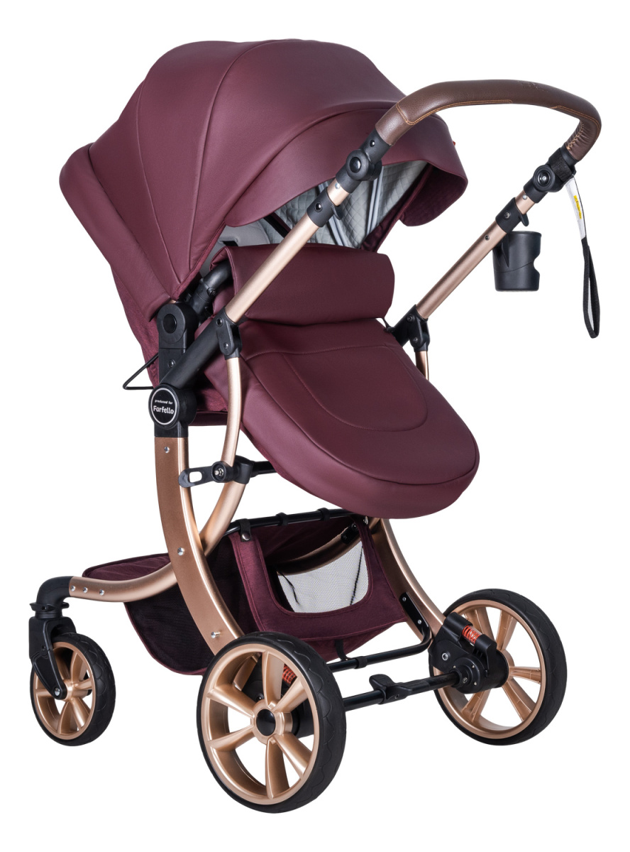 Коляска трансформер Farfello Aimile Original Autumn (Сладкая Вишня / Sweet Cherry, арт.АА-3)