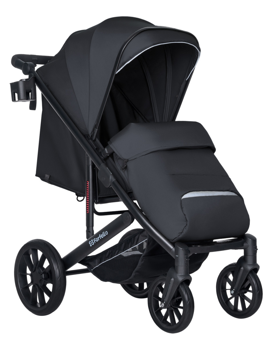 Коляска детская прогулочная Farfello Bonnie black (Charcoal Black/Угольно-черный)