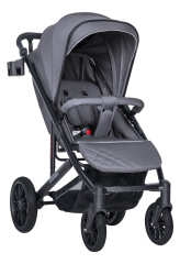 Коляска детская прогулочная Farfello Bonnie black (Smoke Grey/Дымчато-серый)