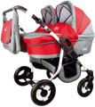 Коляска для двойни 2 в 1 Bart-Plast Fenix Duo 11 красно-серый