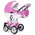 Коляска 2 в 1 Riko Bruno Ecco 18 бело-розовый