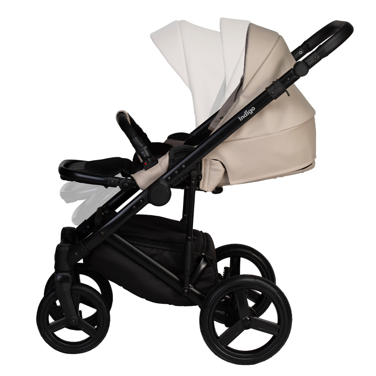 Коляска 2в1 Indigo LAMAR - La 02 (св.бежевая кожа)