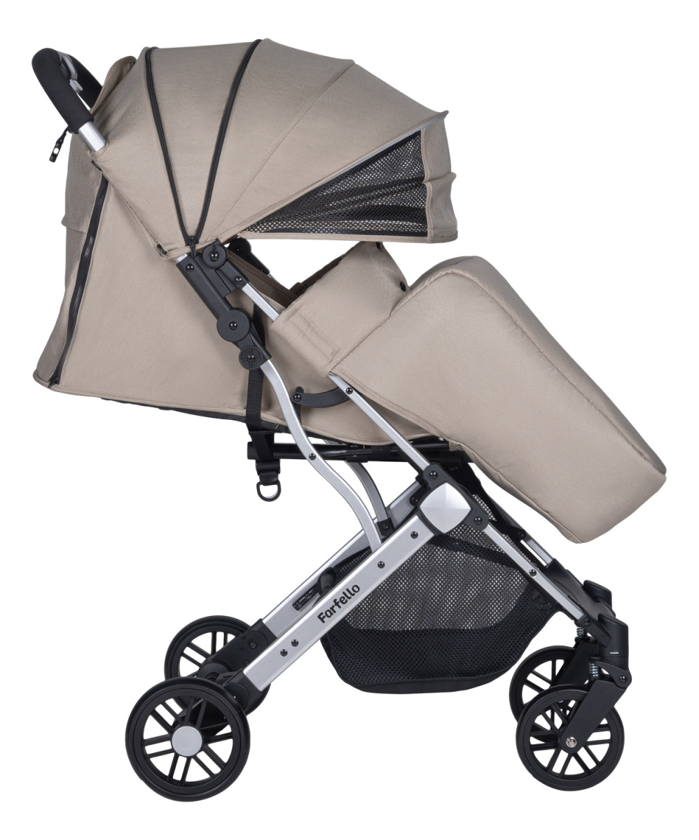 Коляска детская прогулочная Farfello Comfy Go (New Beige/ Бежевый (серебро)CG-33)