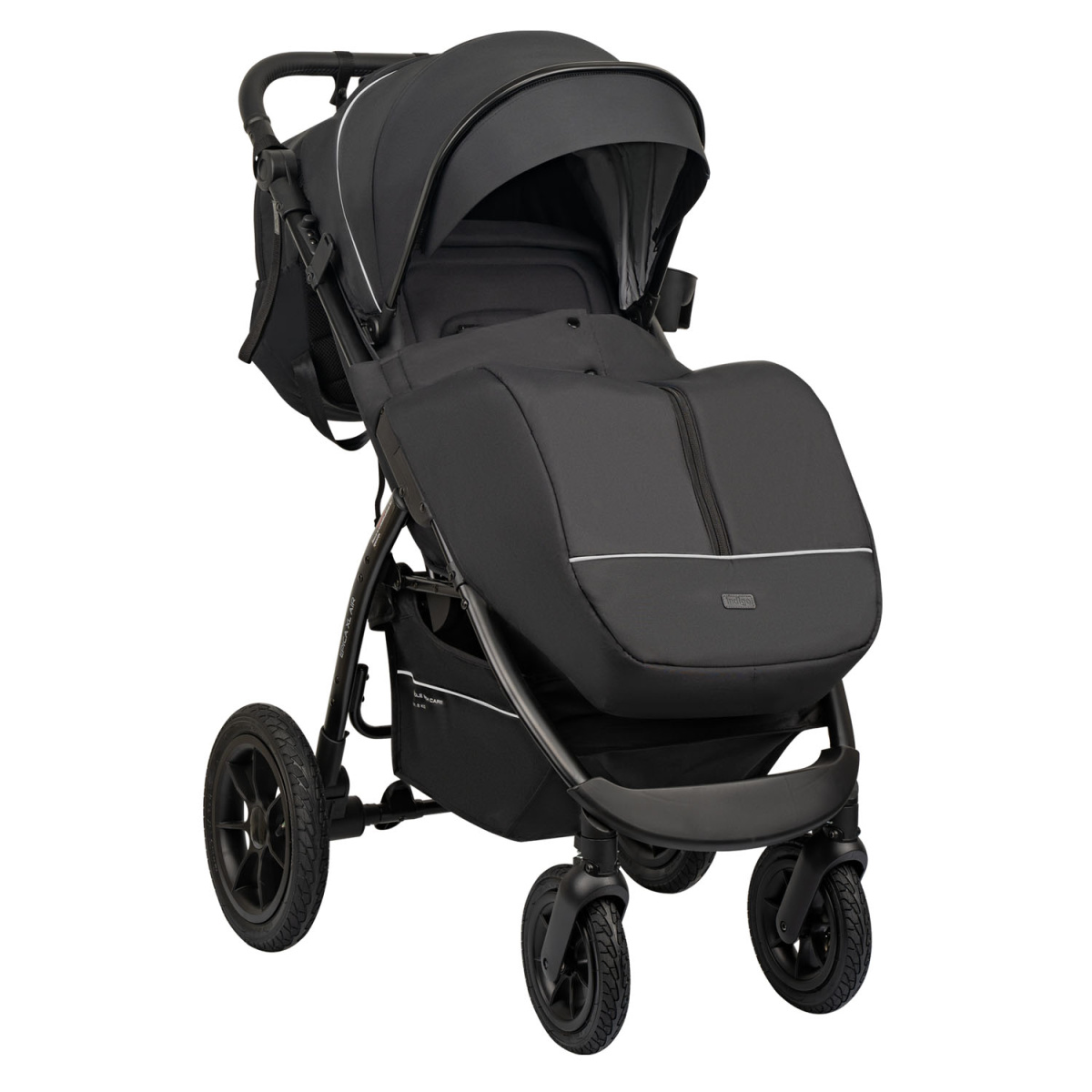 Коляска прогулочная Indigo EPICA XL AIR с сумкой черный