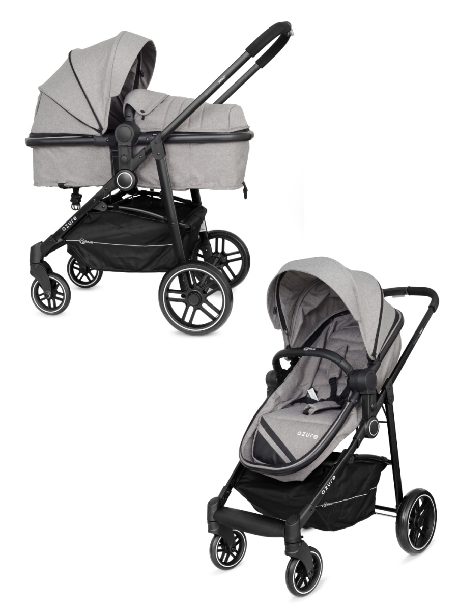 Коляска-трансформер 2 в 1 Rant Azure Trends RA147 alu. Mineral Silver. Цвет: Темно-серый