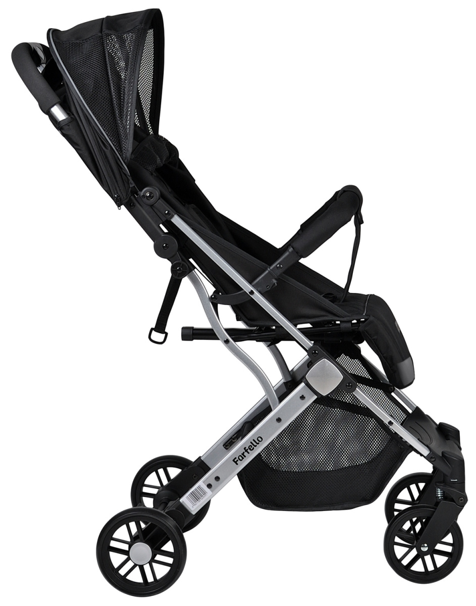 Коляска детская прогулочная Farfello Comfy Go (Black Черный (серебро) CG-35)