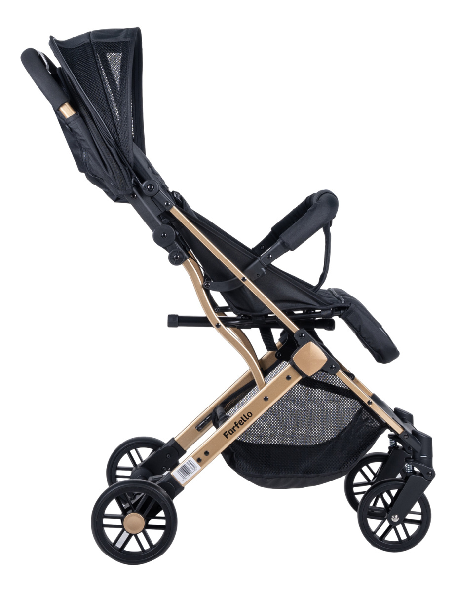 Коляска детская прогулочная Farfello Comfy Go (Golden black/ золотой черный (золото) CG-99)