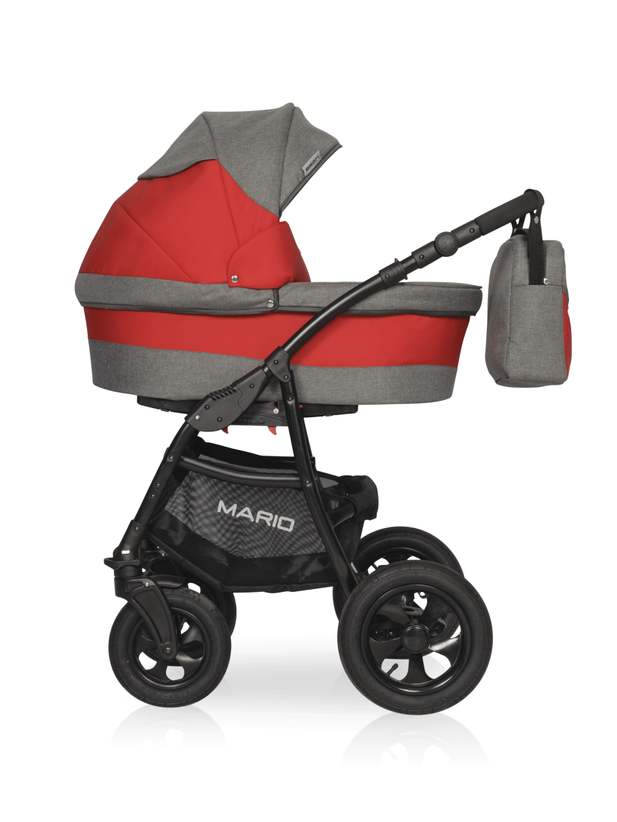 Коляска 2 в 1 Riko Basic Mario 03 красно-серый