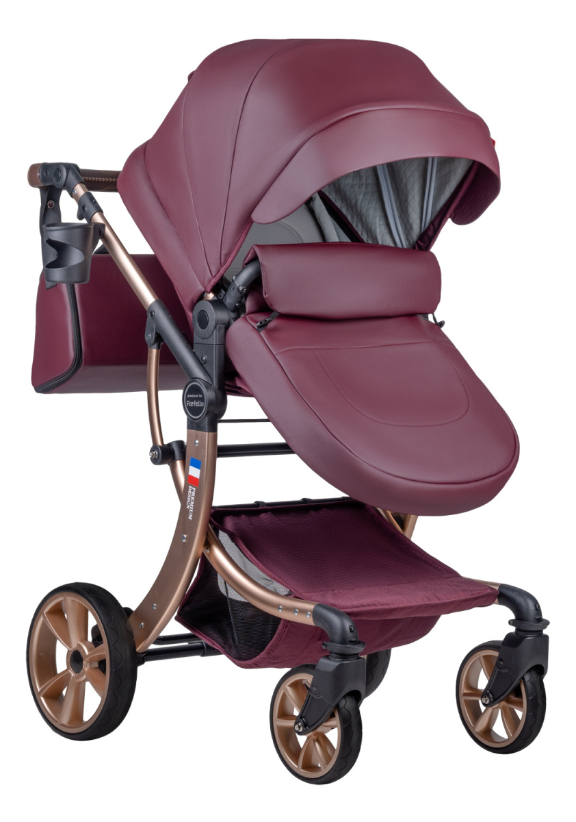 Коляска трансформер Farfello Aimile Original Autumn (Сладкая Вишня / Sweet Cherry, арт.АА-3)