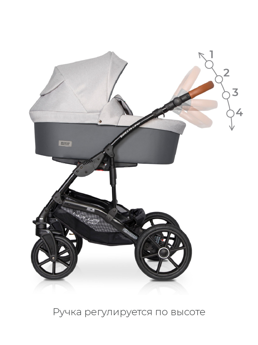 Коляска 3 в 1 Riko Basic Bella Life 01 Grey Fox серый