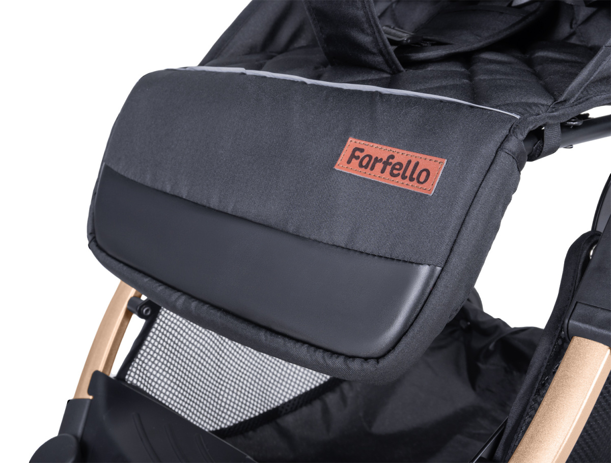 Коляска детская прогулочная Farfello Comfy Go (Golden black/ золотой черный (золото) CG-99)