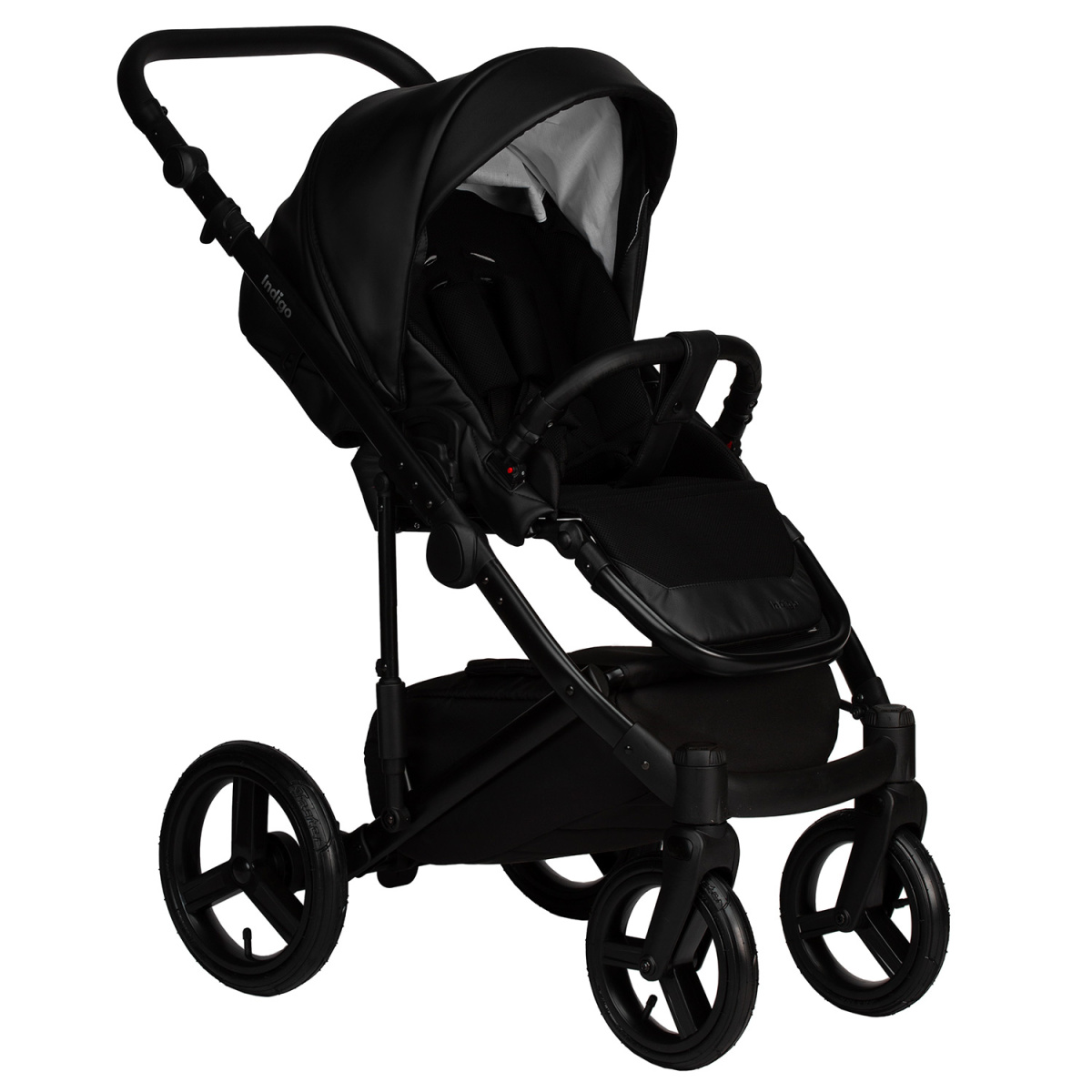 Коляска 2в1 Indigo LAMAR - La 08 (черная кожа)