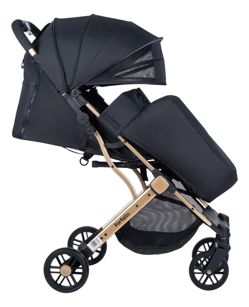 Коляска детская прогулочная Farfello Comfy Go (Golden black/ золотой черный (золото) CG-99)
