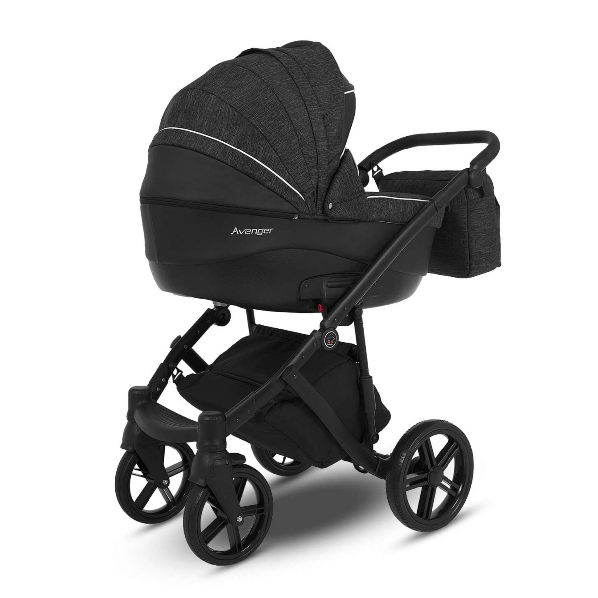 Коляска Camarelo Avenger 2 в 1черный меланж/черная экокожа