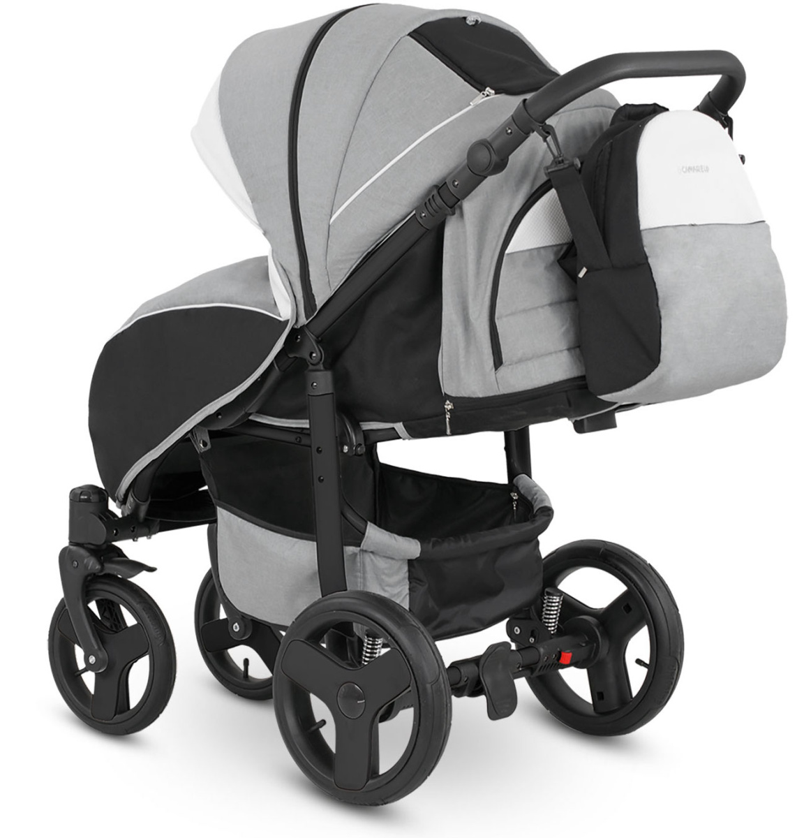 Прогулочная коляска Camarelo Elf белая рама светло-серый меланж