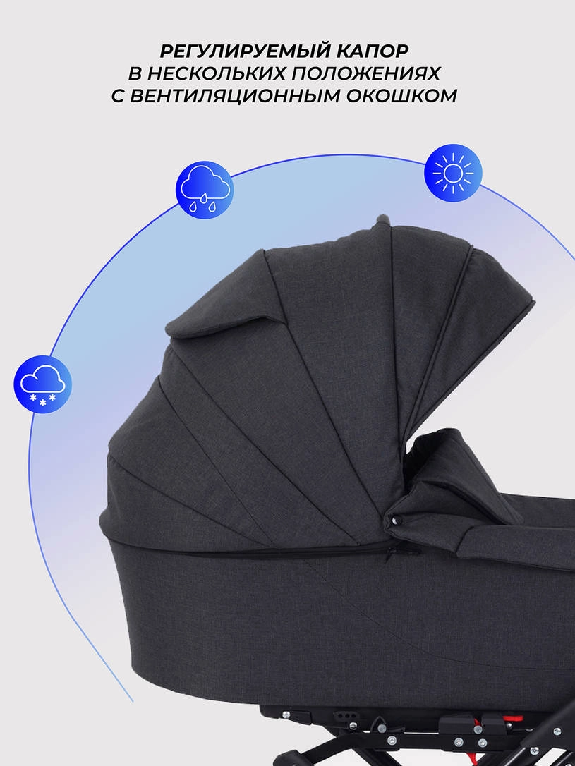 Коляска 2 в 1 Rant Siena Classic 2024 08 графит