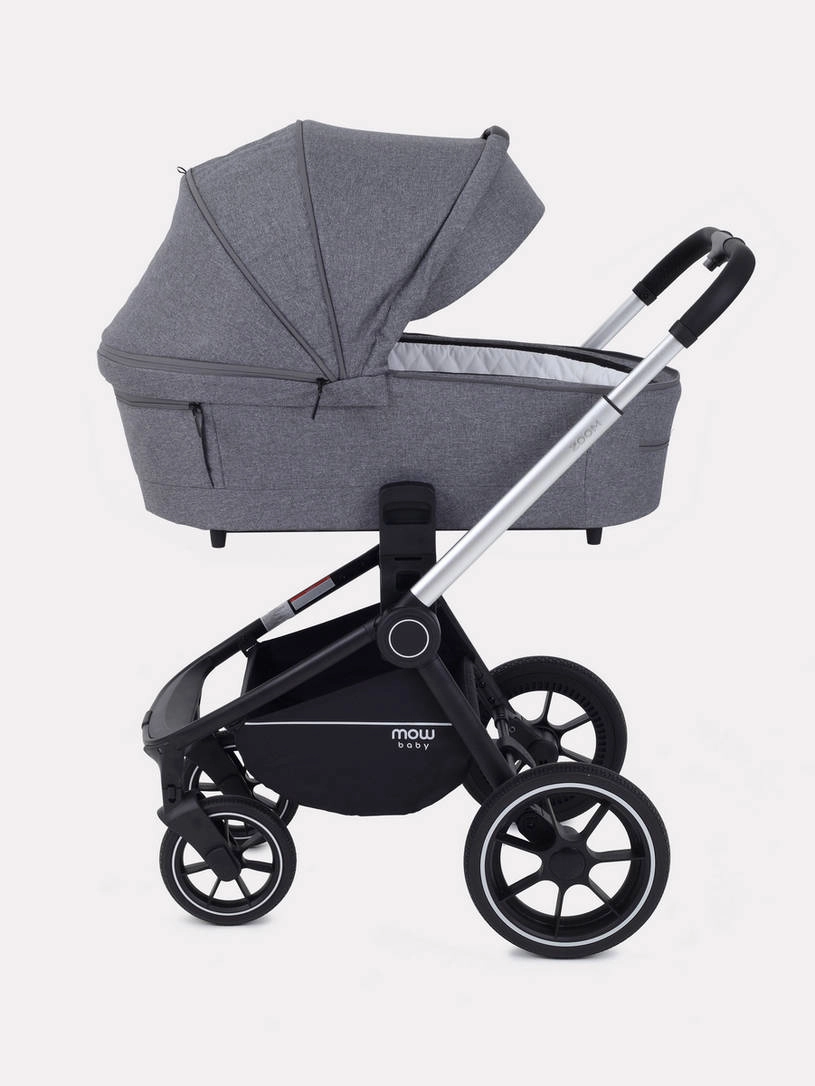 Коляска 2 в 1 MOWBaby ZOOM PU RA086 Silver Grey