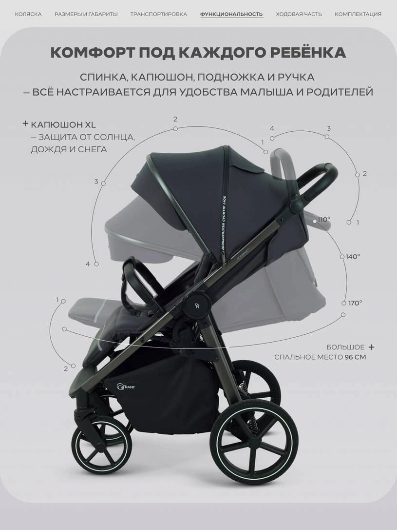Коляска прогулочная Rant Caspia Soft 2026 Graphite