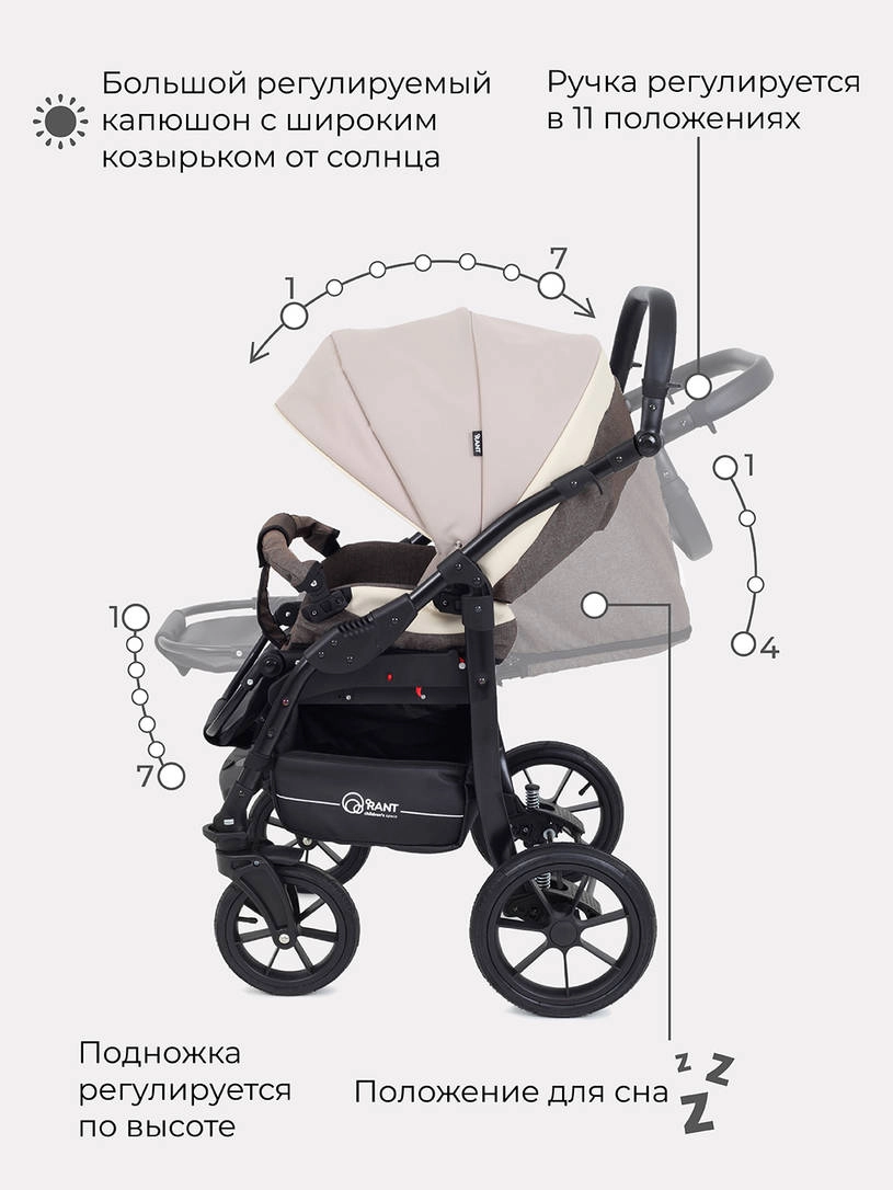 Коляска 3 в 1 Rant Patio Beige