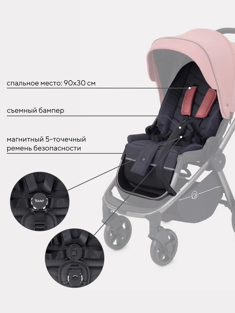 Коляска прогулочная Rant Flex Pro 2023 RA099 Pink