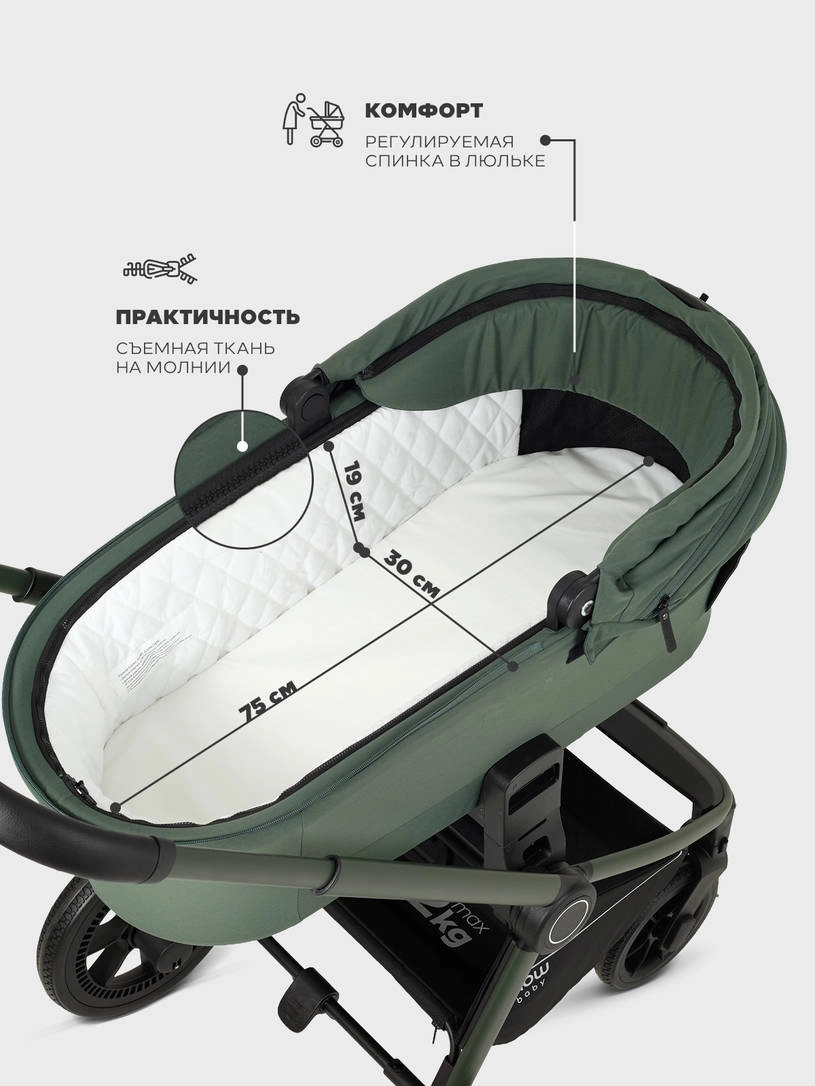 Коляска 2 в 1 Mowbaby Zoom PU Forest green