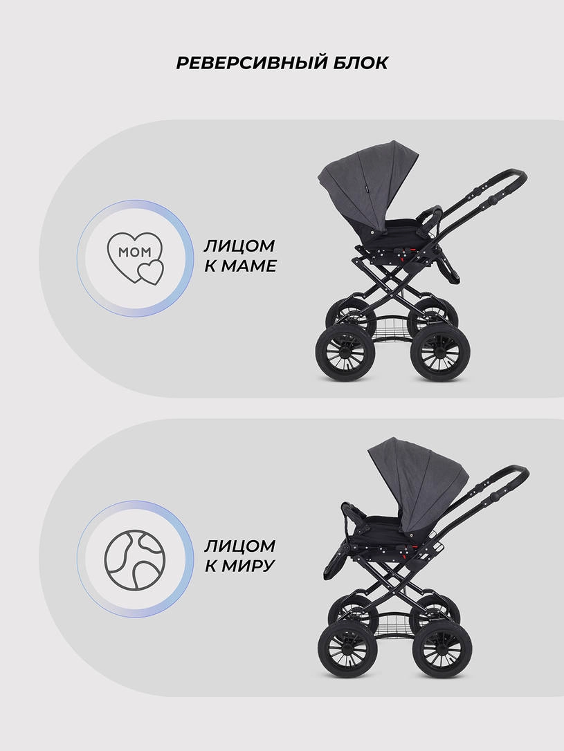 Коляска 2 в 1 Rant Siena Classic 2024 08 графит
