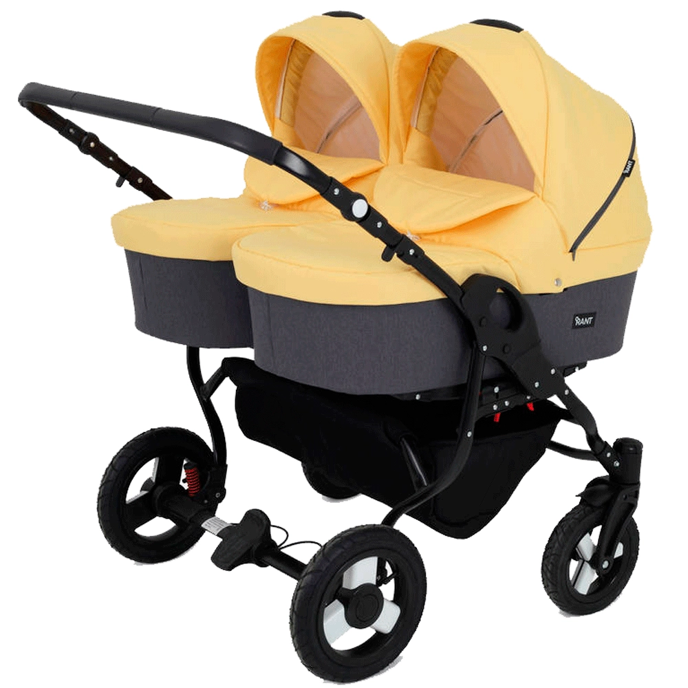 Коляска для двойни 2 в 1 Rant Dream Duo 07 серый-желтый