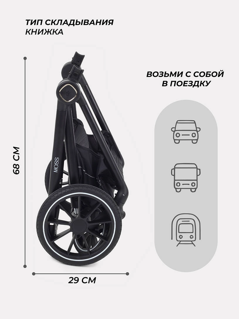 Коляска 2 в 1 Rant Moss 2025 Black