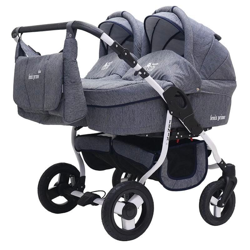 Коляска для двойни 2 в 1 Bart-Plast Fenix Duo Prime 01 синий джинс