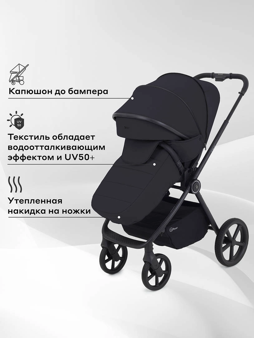 Коляска 2 в 1 Rant Teo Black