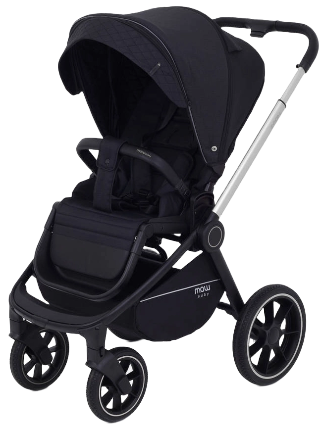 Коляска 3 в 1 MOWBaby ZOOM PU RA087 Silver Black