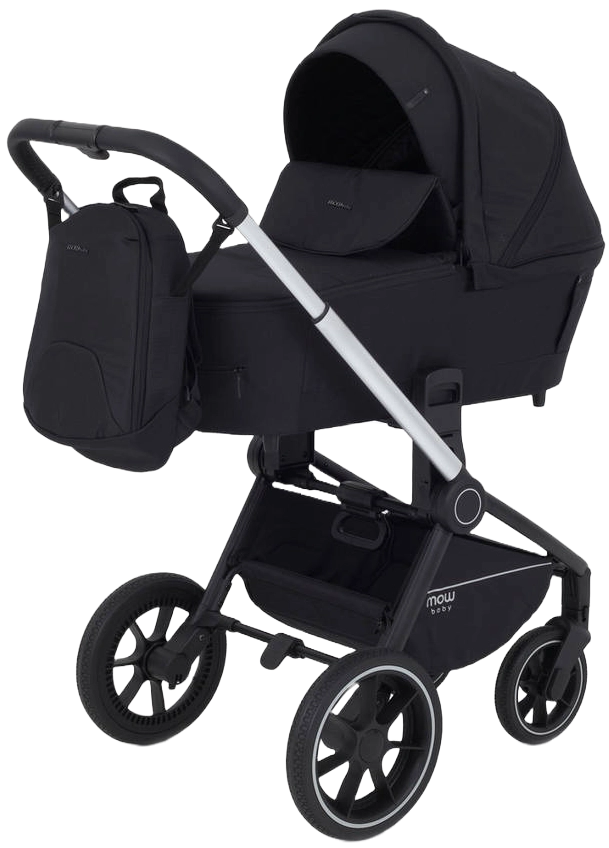 Коляска 3 в 1 MOWBaby ZOOM PU RA087 Silver Black