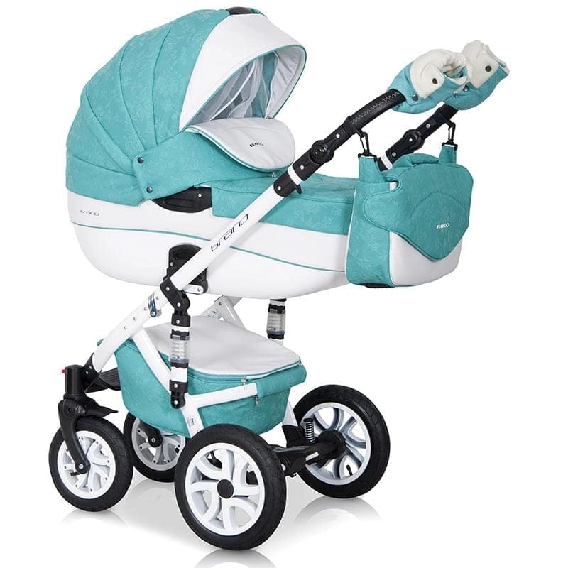 Коляска 3 в 1 Riko Bruno Ecco 15 бирюзовый